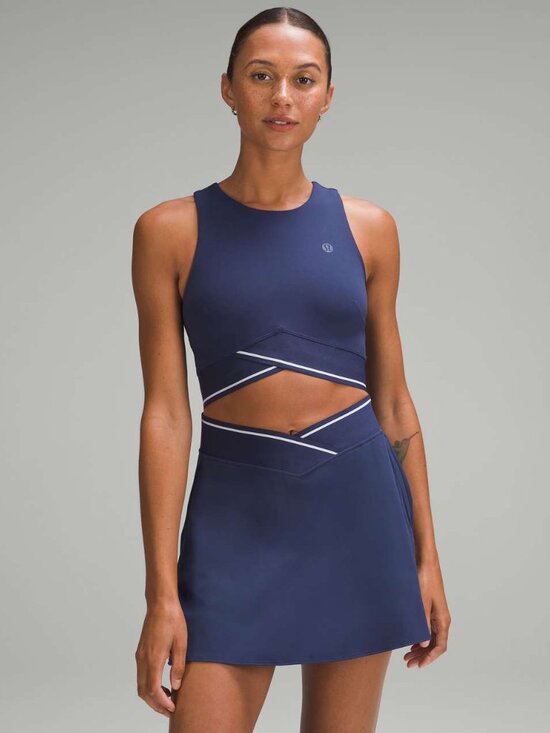 lululemon athletica Dresses & Skirts - lululemon Navy Crop Top with Matching Tennis Skirt, Size 6